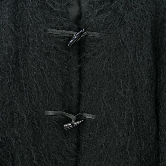 Vintage Shaggy MOHAIR SCOTTISH Wool Hooded Sweater Teddy Coat Size Large - Picture 7 of 12